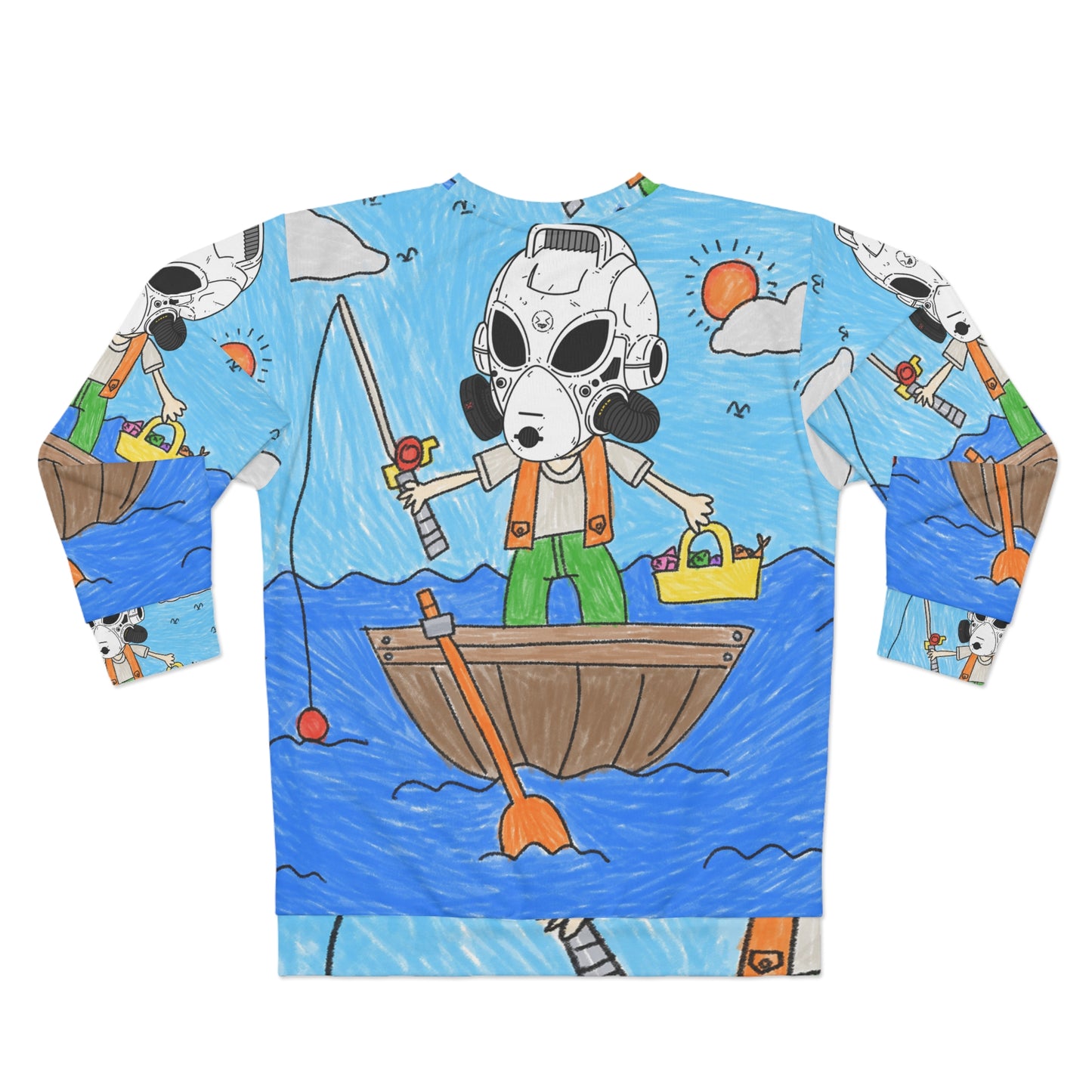 Fisher Fishing Fish Boat Bot Alien LOL Visitor AOP Unisex Sweatshirt