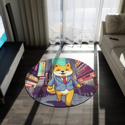 Japanese Shiba Inu Business Dog Round Rug Crypto Fan Favorite