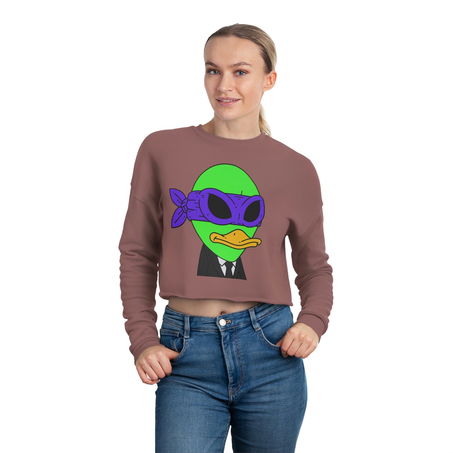 Alien Visitor 751 Women's Cropped Sweatshirt