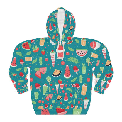 Peculiar comida de verano sandía helado cóctel patrón unisex sudadera con capucha (AOP)