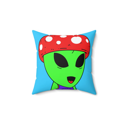 Red Mushroom Head Green Alien Purple Visi sport Jersey Visitor Spun Polyester Square Pillow