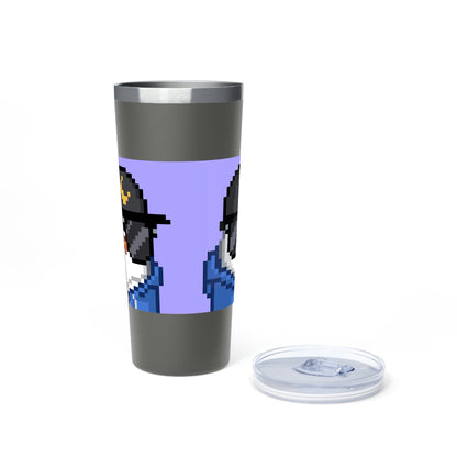 Vaso aislado al vacío de cobre con diseño de búho, pájaro, luna, noche, halcón, 22 oz