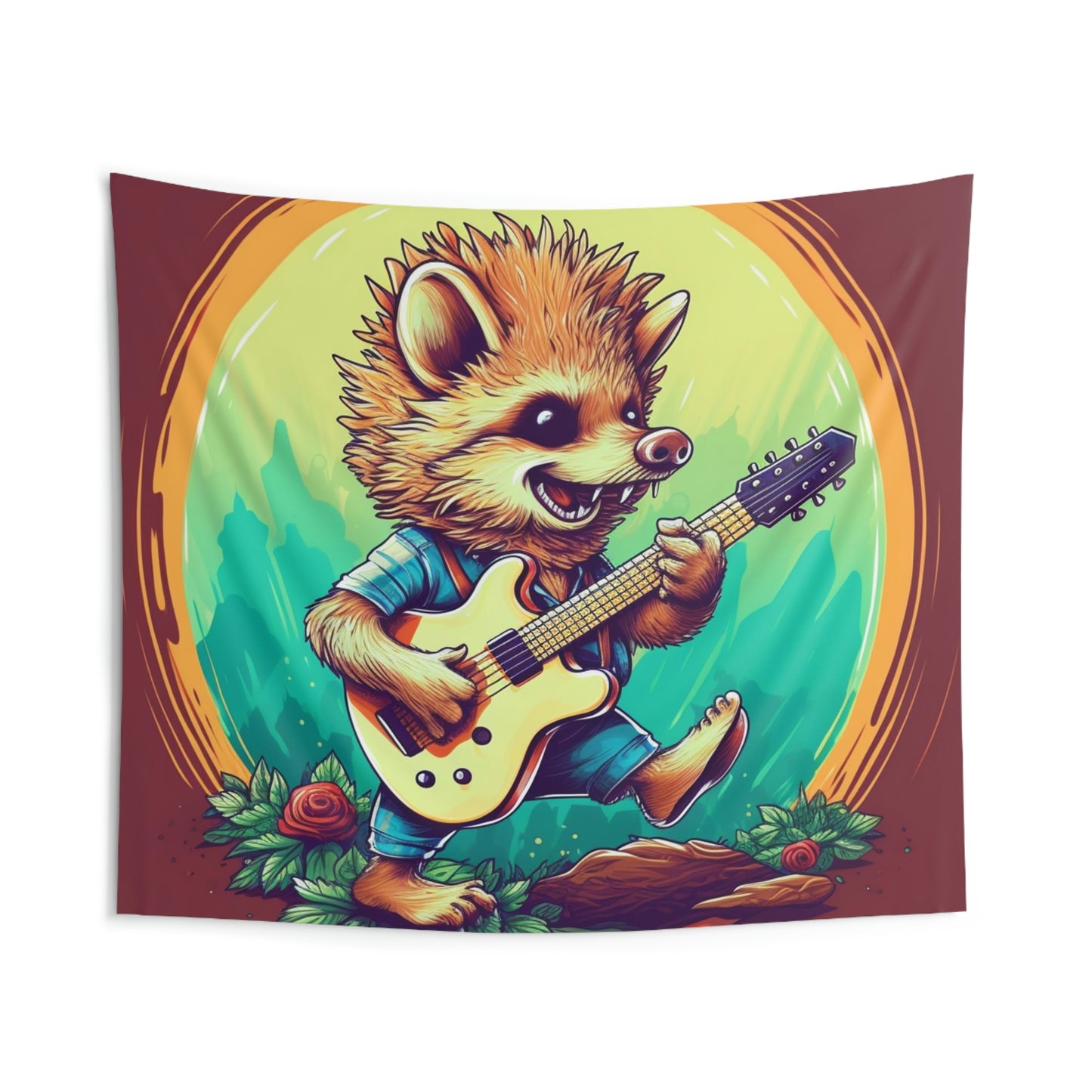 Hedgehog Stylish Culture Band Music Graphic Indoor Wall Tapestries