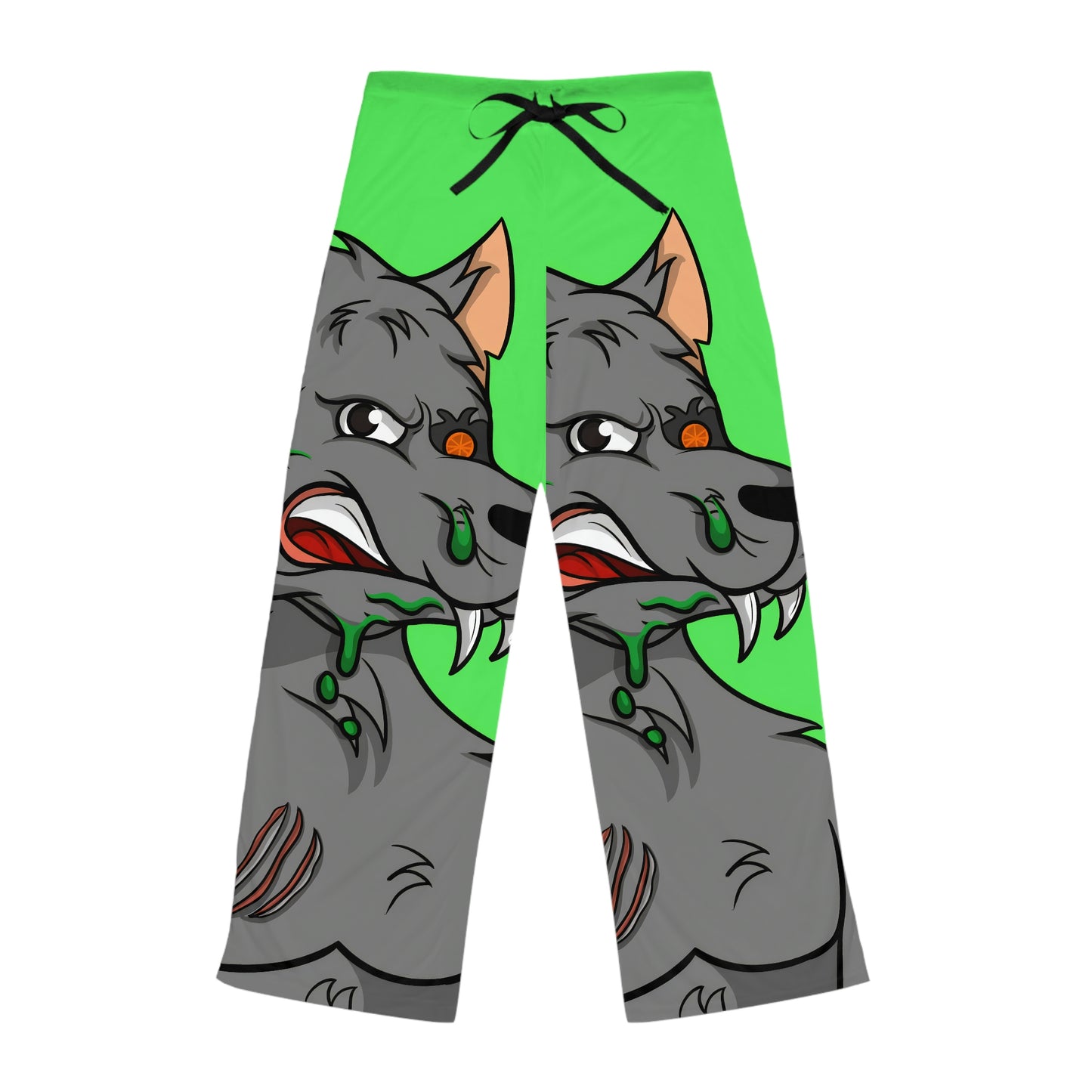 Wolf Grey Cyborg Animal Werewolve Women's Pajama Pants (AOP)