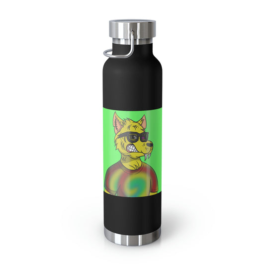 Wolve Cyborg Tie Dye Wolf Shirt Yellow Fur Cool Sun Glasses Copper Vacuum Insulated Bottle, 22oz