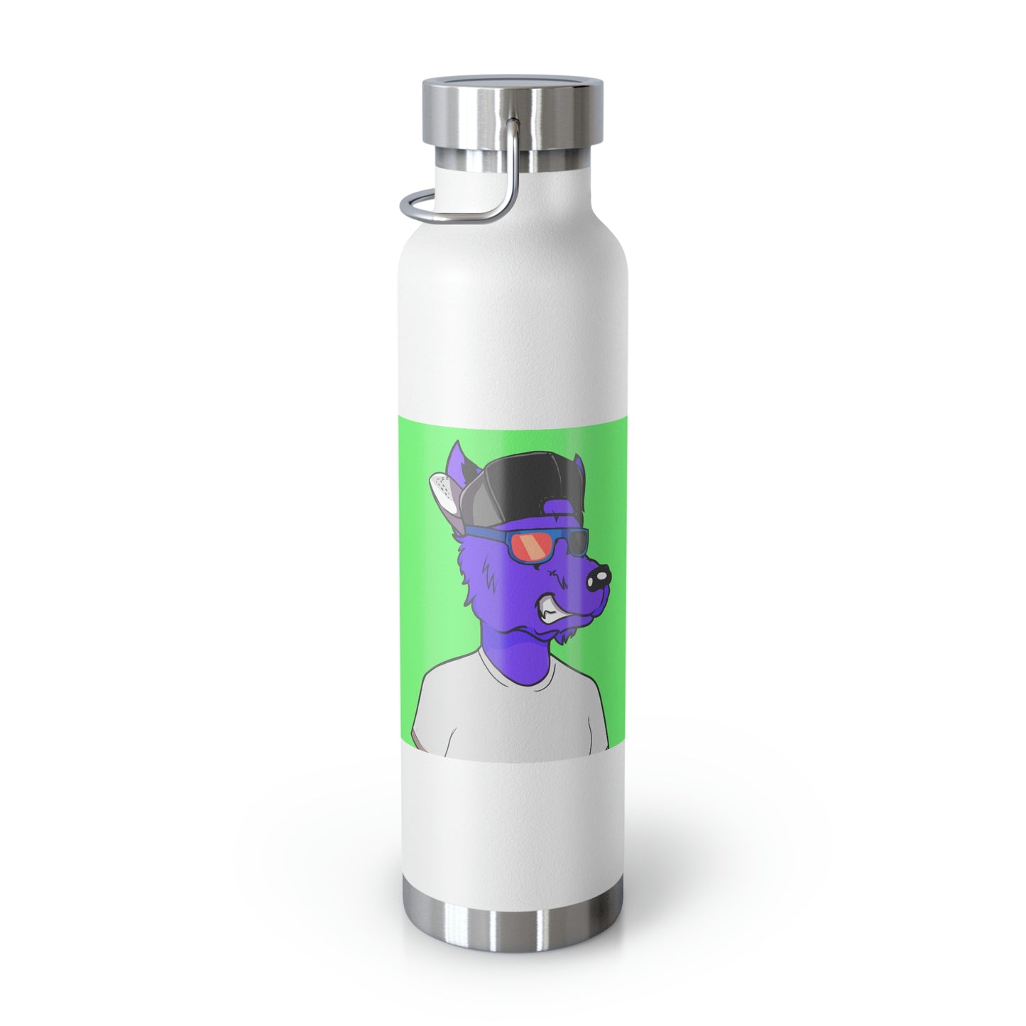 Cyborg Wolf Purple Fur Werewolve Copper Vacuum Insulated Bottle, 22oz