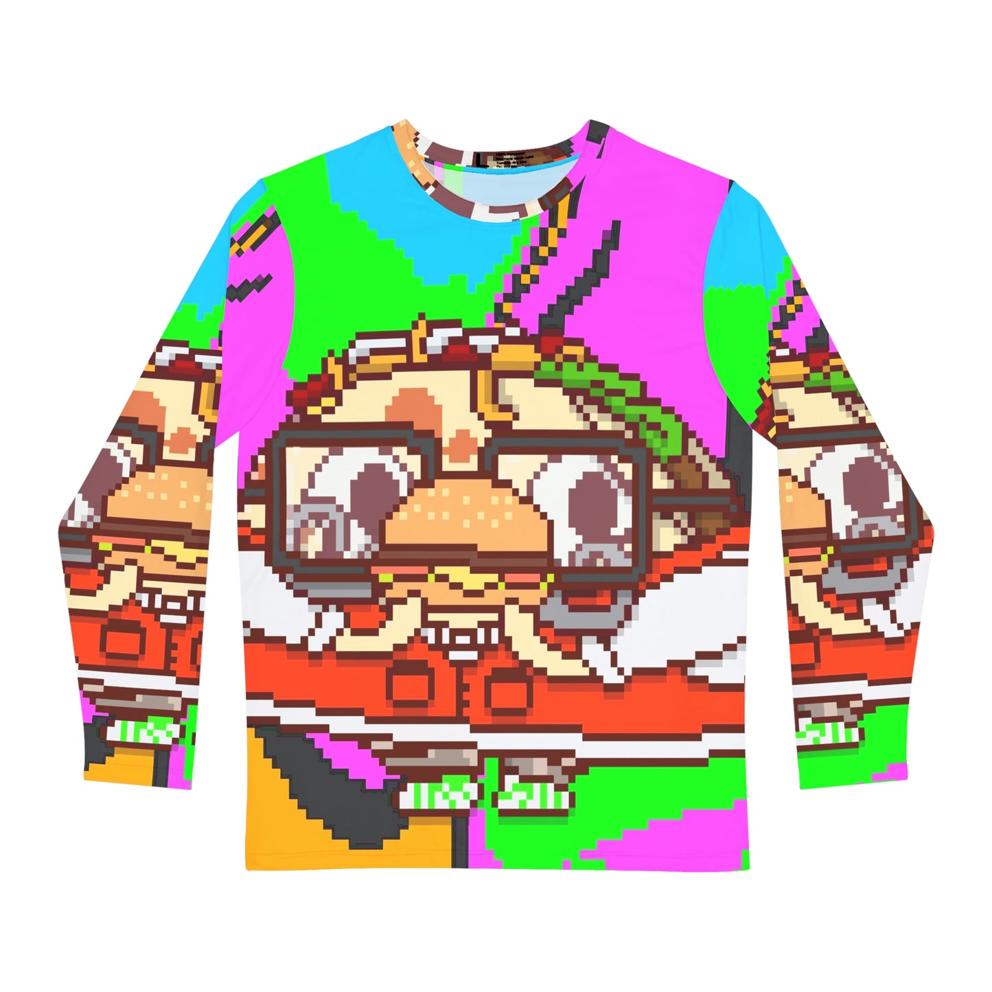 Burger Cooked Hungry Taco Men's Long Sleeve AOP Shirt