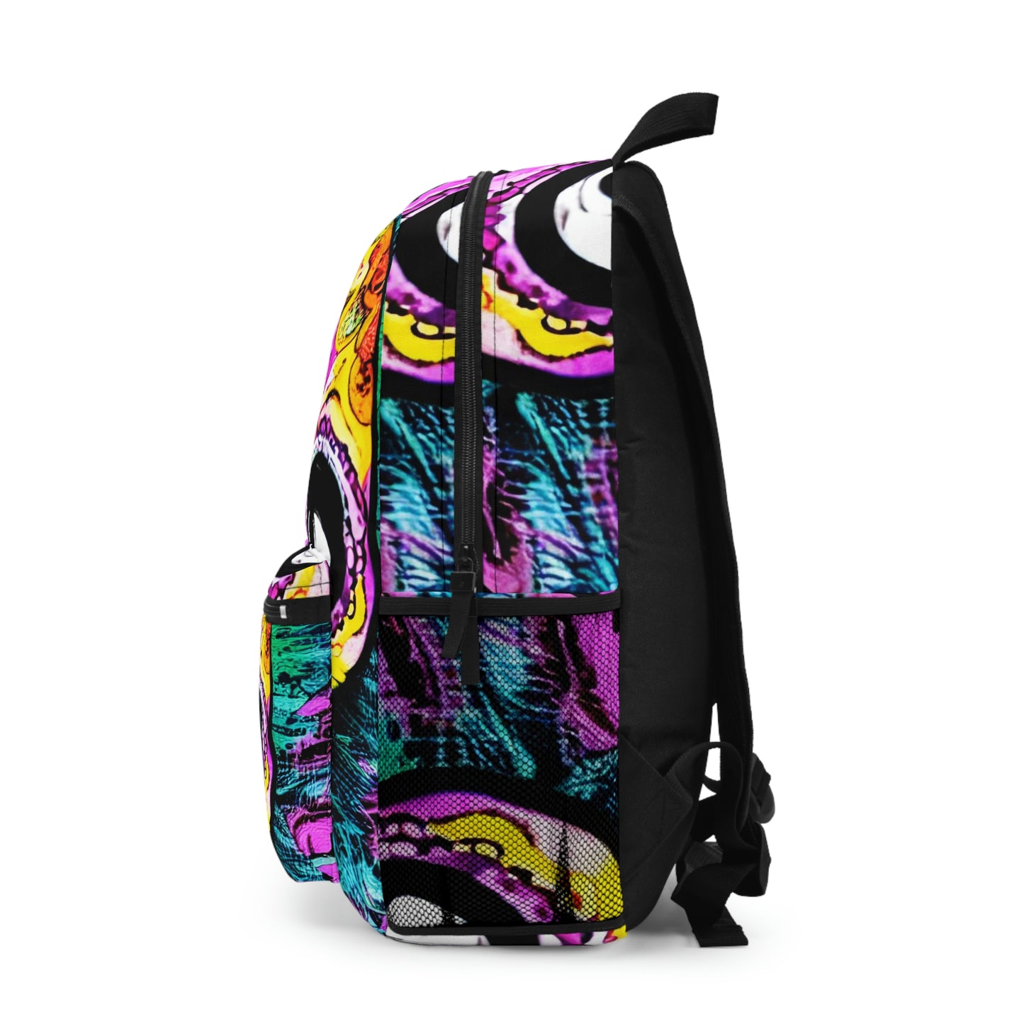 Trippy psychedelic Skull Skeleton Head Face Backpack