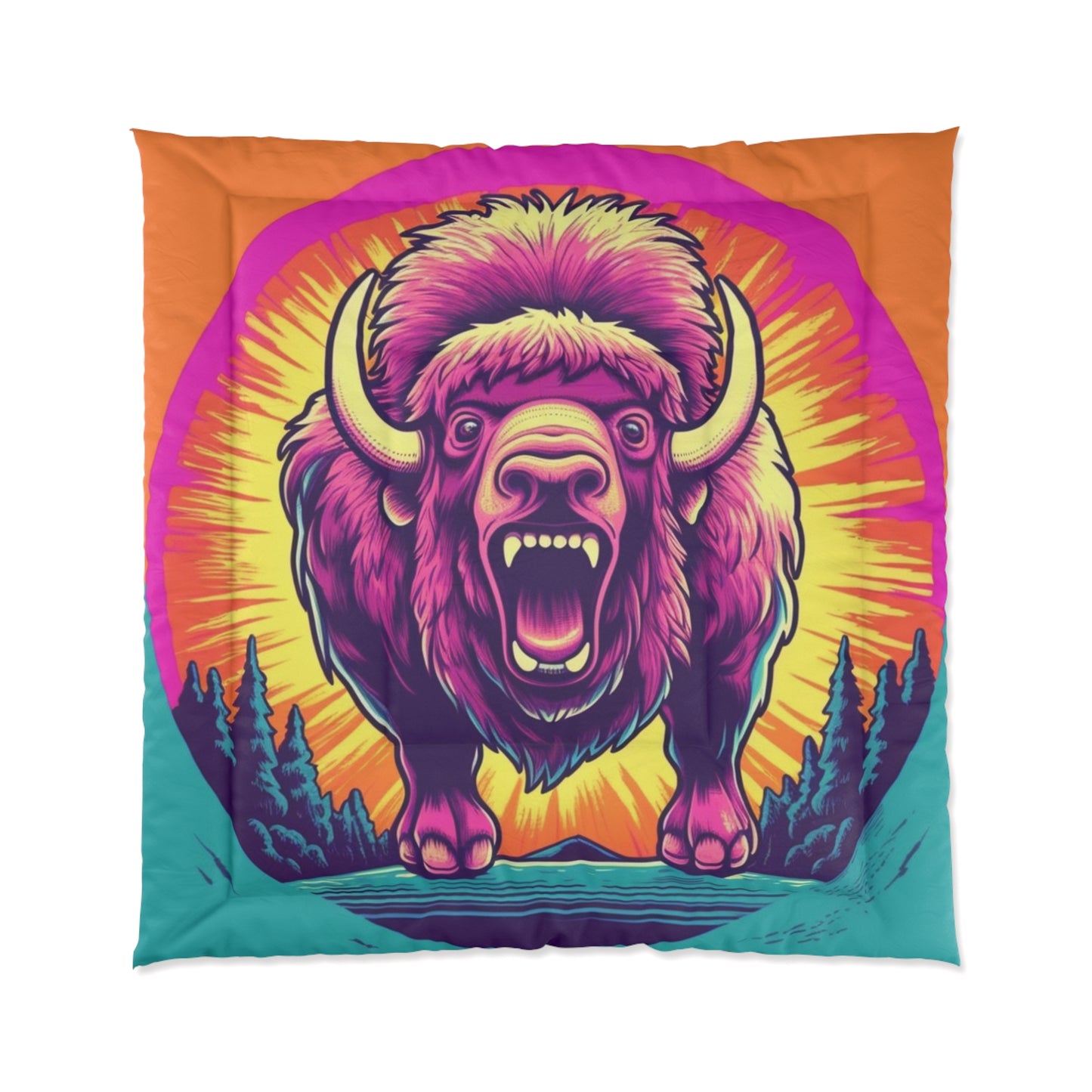 Buffalo American Bison Graphic USA Style Comforter