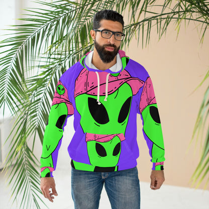 Visitante Scifi criatura mítica AOP sudadera con capucha unisex 