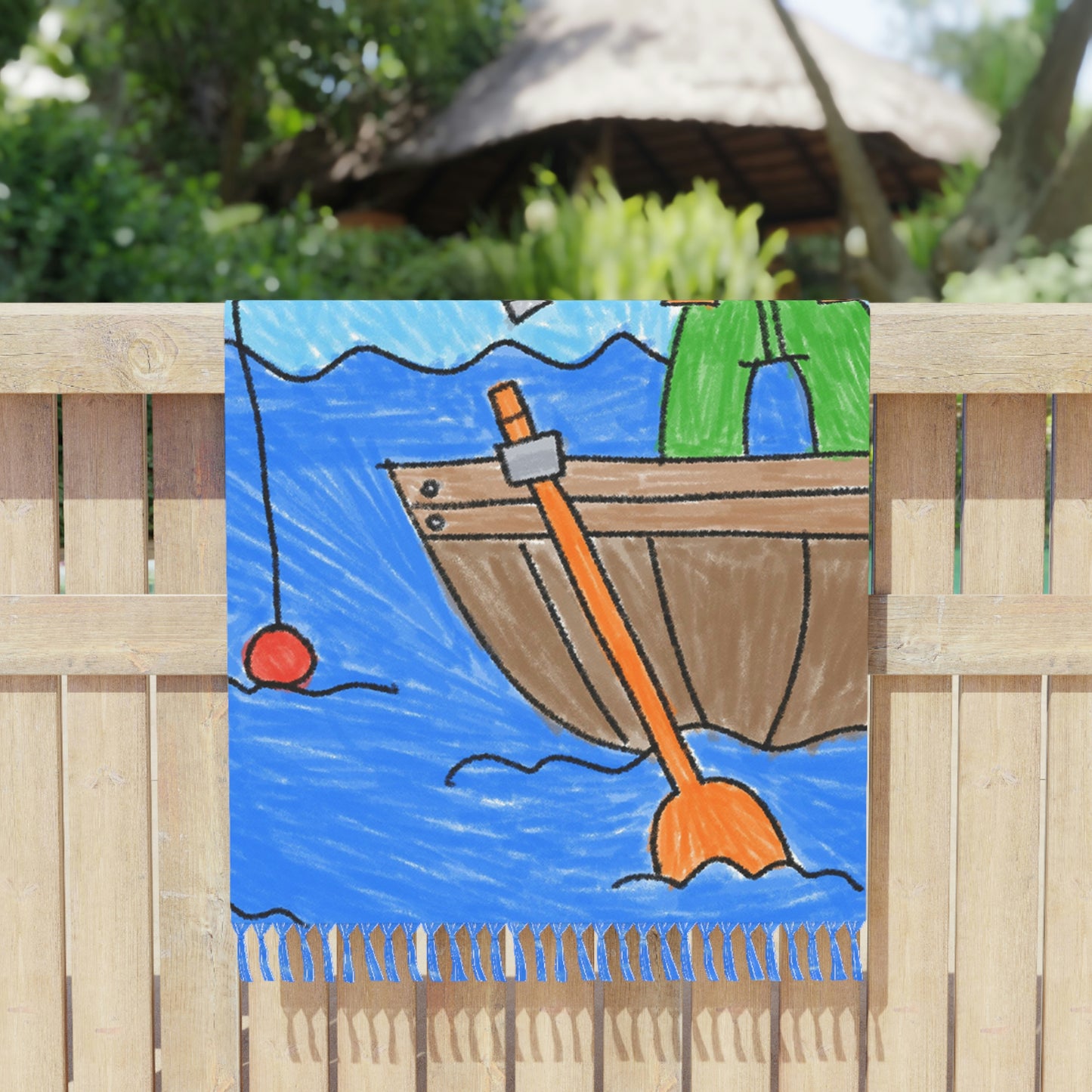 Fishy Alien Fish Catcher Visitor 751 Boho Beach Cloth