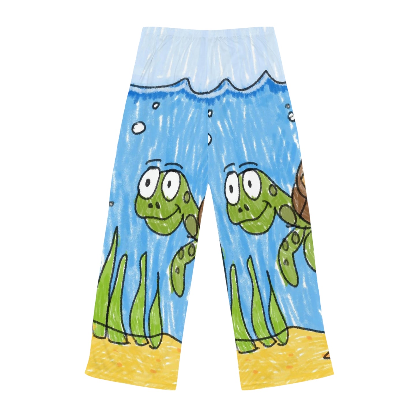 Sea Turtle Beach Sand Ocean Women's Pajama Pants (AOP)