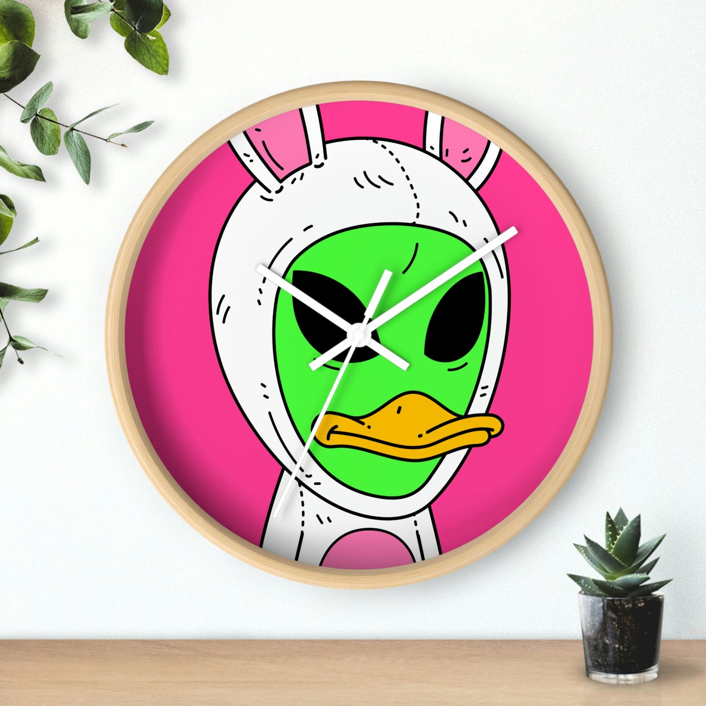 Duck Bunny Alien Wall clock