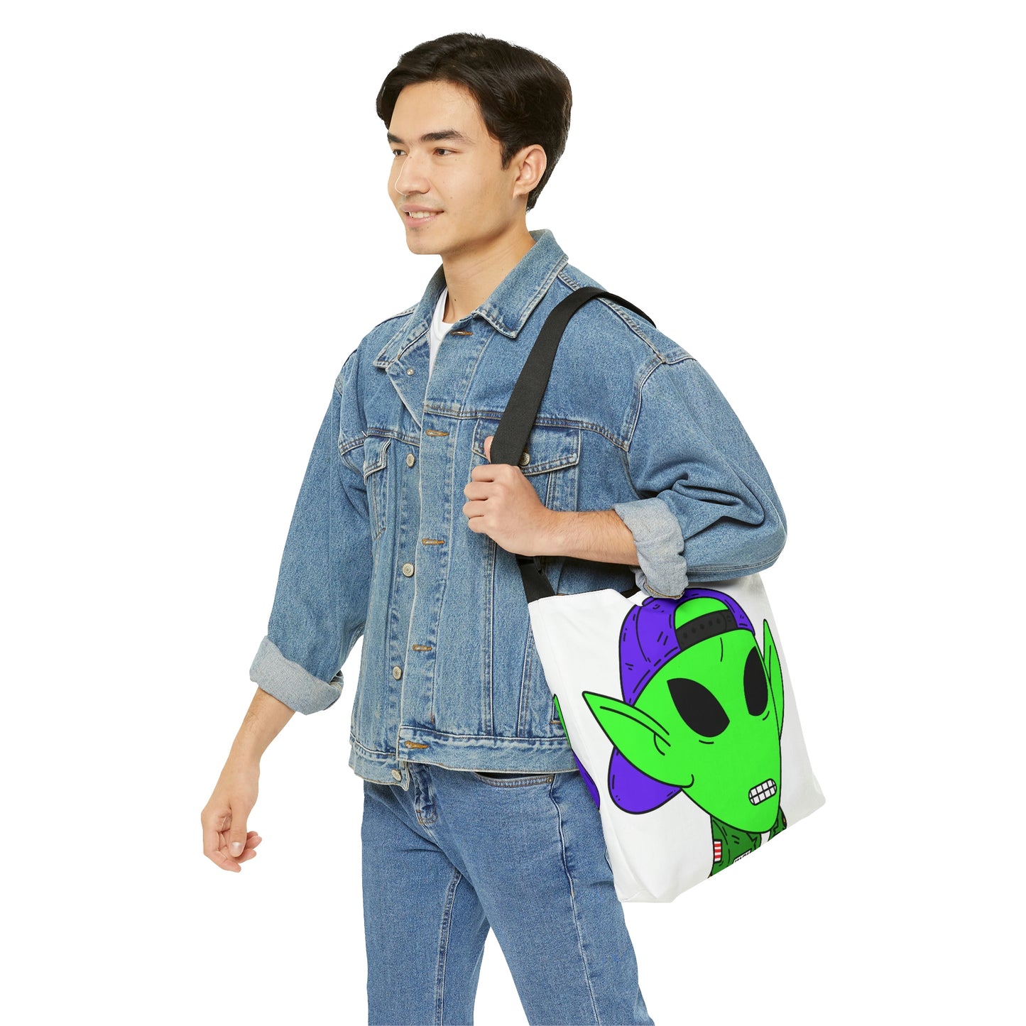 Green Military Army Jacket pointy ear Visitor Alien Adjustable Tote Bag (AOP)