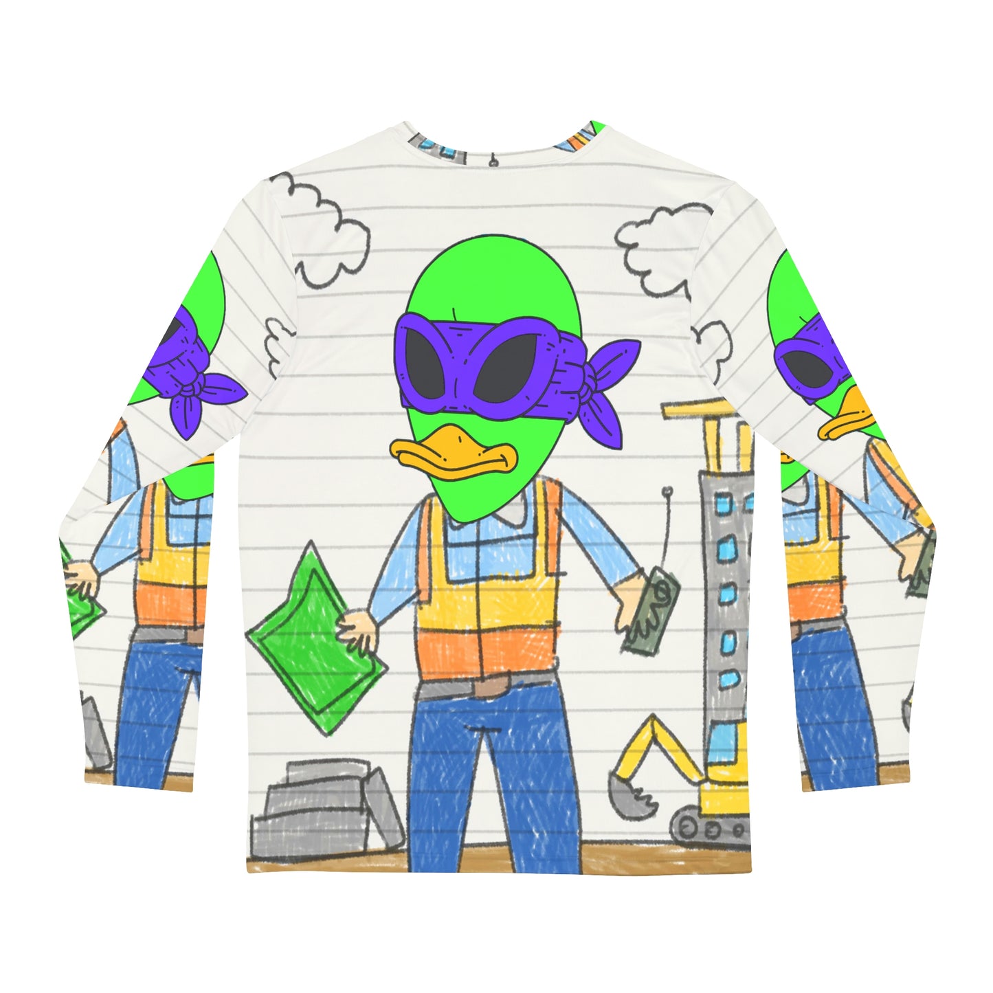 Contractor Building Capital Builder Visitor 751 Alien Men's Long Sleeve AOP Shirt