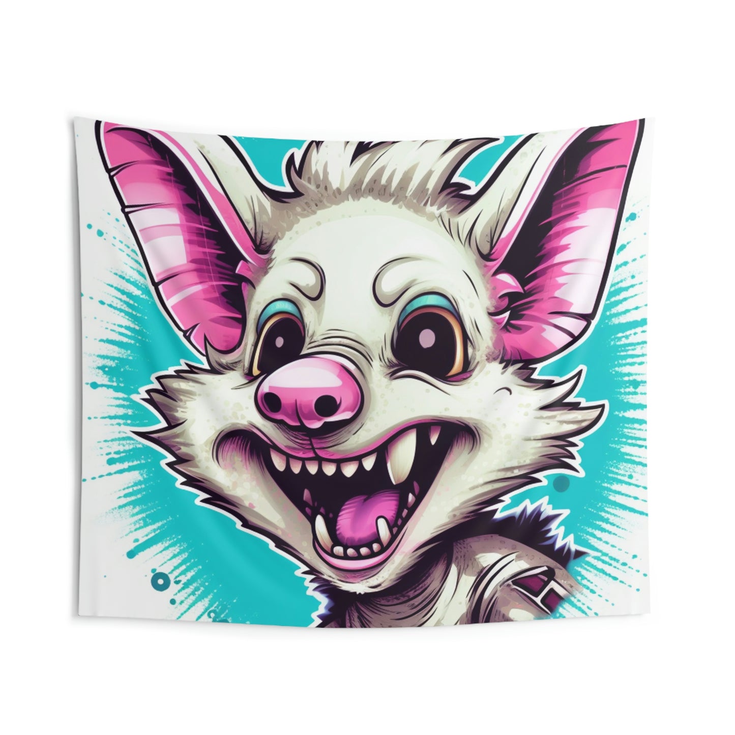 Animated Opossum Retro Anime Fun Graphic Indoor Wall Tapestries