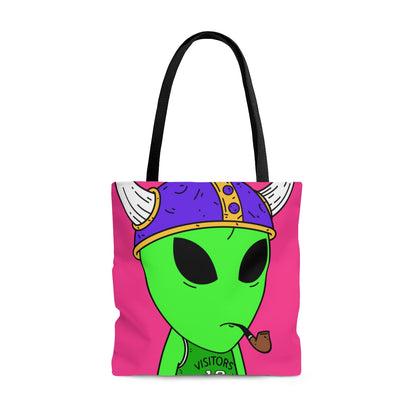 Green Visi Jersey Purple Viking Helmet Pipe Alien Visitor AOP Tote Bag