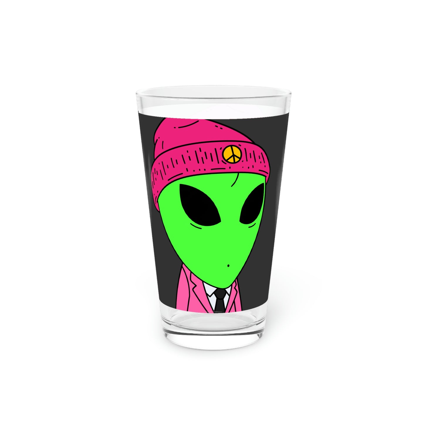 Peace Alien Pink Visi Suit - Vaso de pinta para negocios, 16 oz