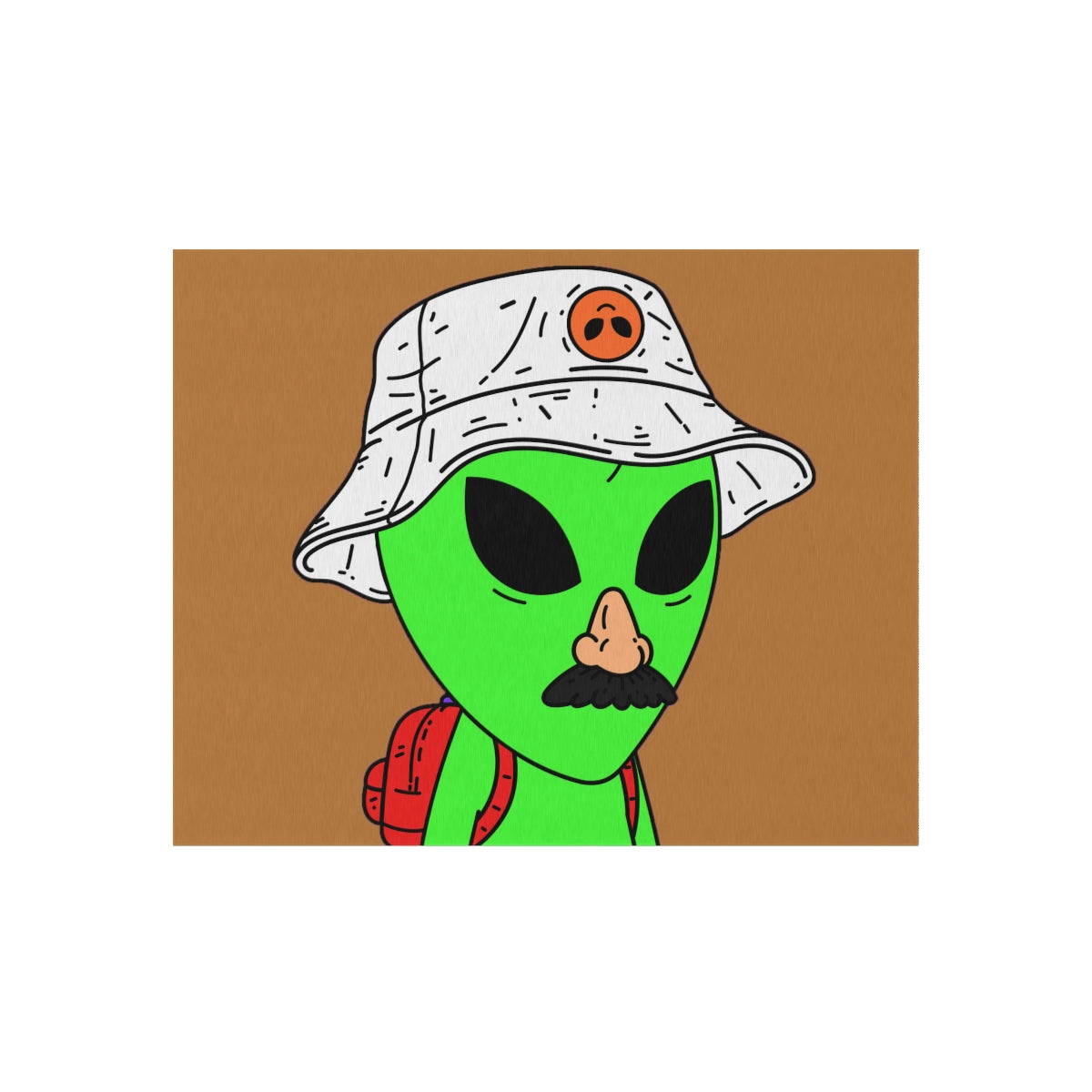 The Visitor Green Alien Space Traveler Outdoor Rug