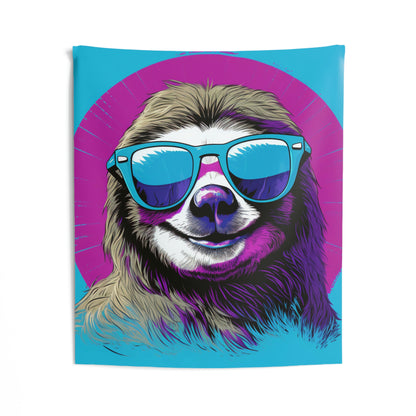 Galactic Sloth Retro-Inspired Animal Indoor Wall Tapestries