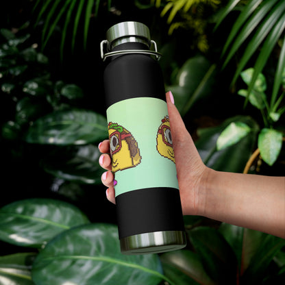 Donut Cartoon Taco Copper Vacuum Insulated Bottle, 22oz