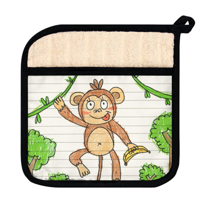 Graphic Monkey - Fun Zoo Clothing for Ape Lovers Pot Holder with Pocket