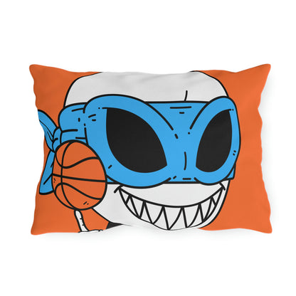 Alien BBall Sport Ninja Mask Orange Basketball Outdoor Pillows