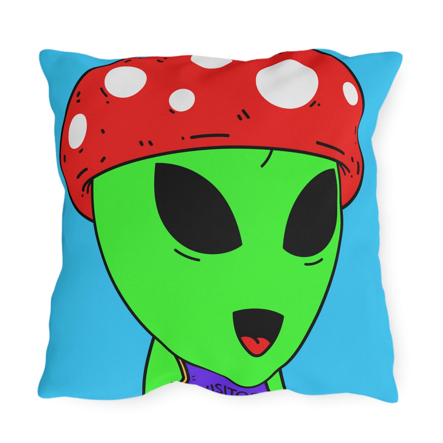 Healthy Sport Jersey Mushroom Alien Outdoor Pillows