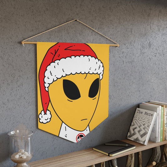 Alien Christmas Santa Space Character Holiday Winter Season Pennant