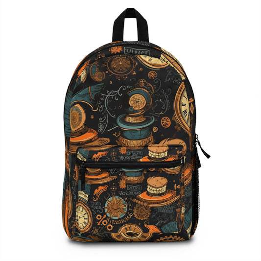 Steampunk Aesthetic: Gears, Top Hats & Vintage Clocks Design Backpack