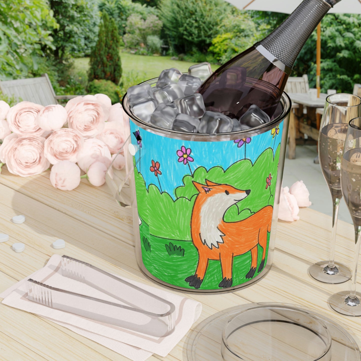 Fox Woodland Animal Foxy Ice Bucket with Tongs