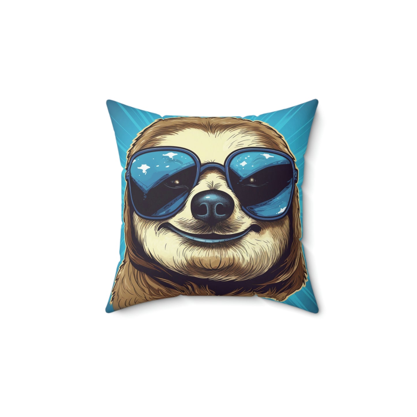 Retro Space Sloth Animal Design Spun Polyester Square Pillow