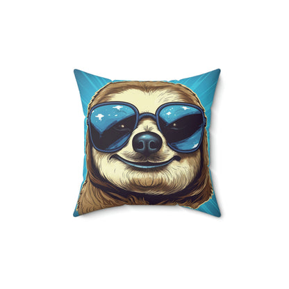 Retro Space Sloth Animal Design Spun Polyester Square Pillow