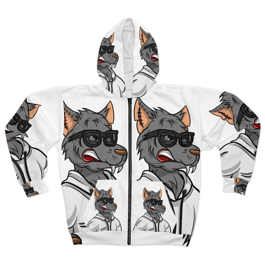 Wolf Relaxed AOP Unisex Zip Hoodie