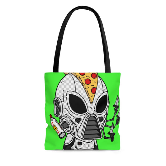 Cuchillo Peppe Pizza Viz Wiz Blindado Blanco Futuro Alien Cyborg Máquina Visitante AOP Bolsa de tela 