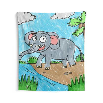 Elefante Elephant King Safari Animal Laundry Indoor Wall Tapestries