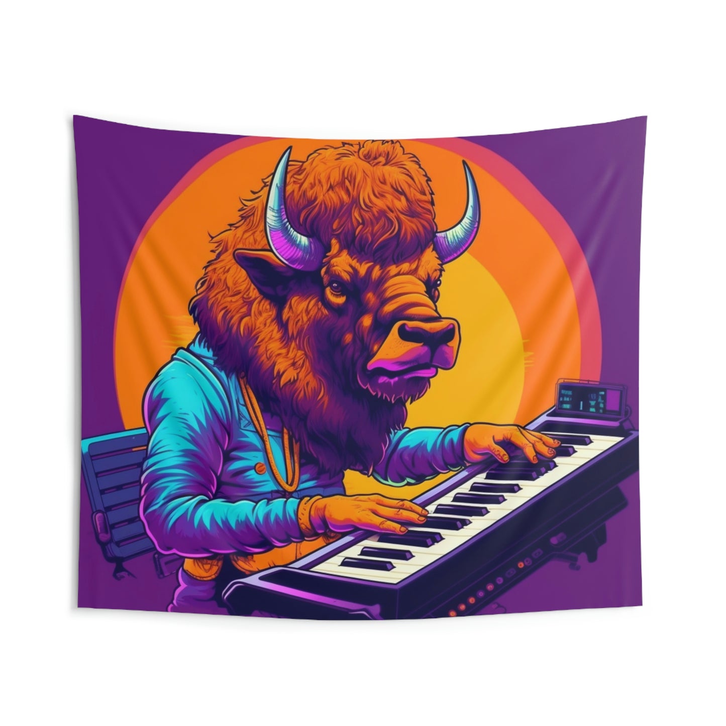 American Bison Buffalo PianoTeclado Reproductor de música Tapices de pared para interiores 