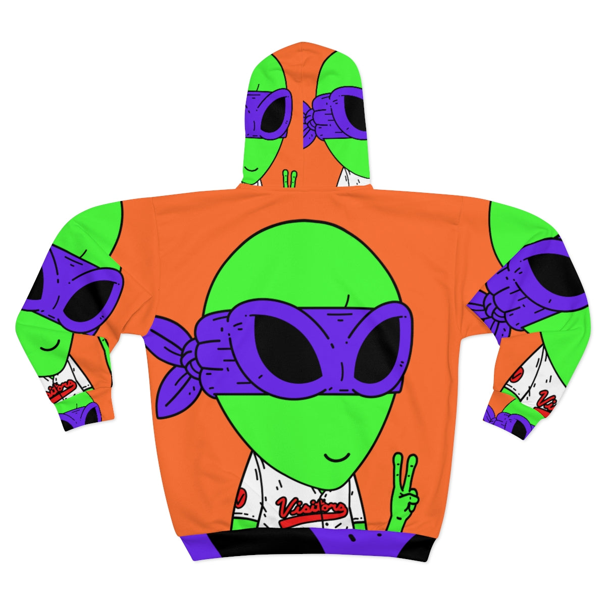 Alien Peace Invasion AOP Unisex Zip Hoodie