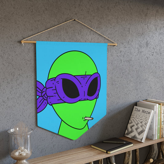 Green Ninja Turtle Visitor Alien Pennant