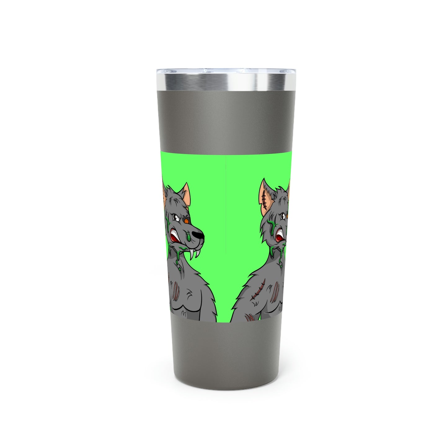 Wolf Grey Cyborg Animal Werewolve Copper Vacuum Insulated Tumbler, 22oz