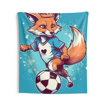 Fox Soccer Sport Athlete Cute Furry Animal Indoor Wall Tapestries