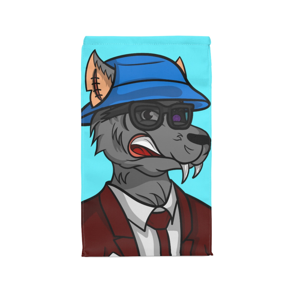 Business Casual Maroon Suit with Tie Cyborg Bucket Hat Werewolve Polyester Lunch Bag