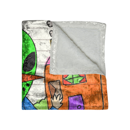 Mail Package Carrier Veggie Visi Alien Visitor Vegetable Crushed Velvet Blanket