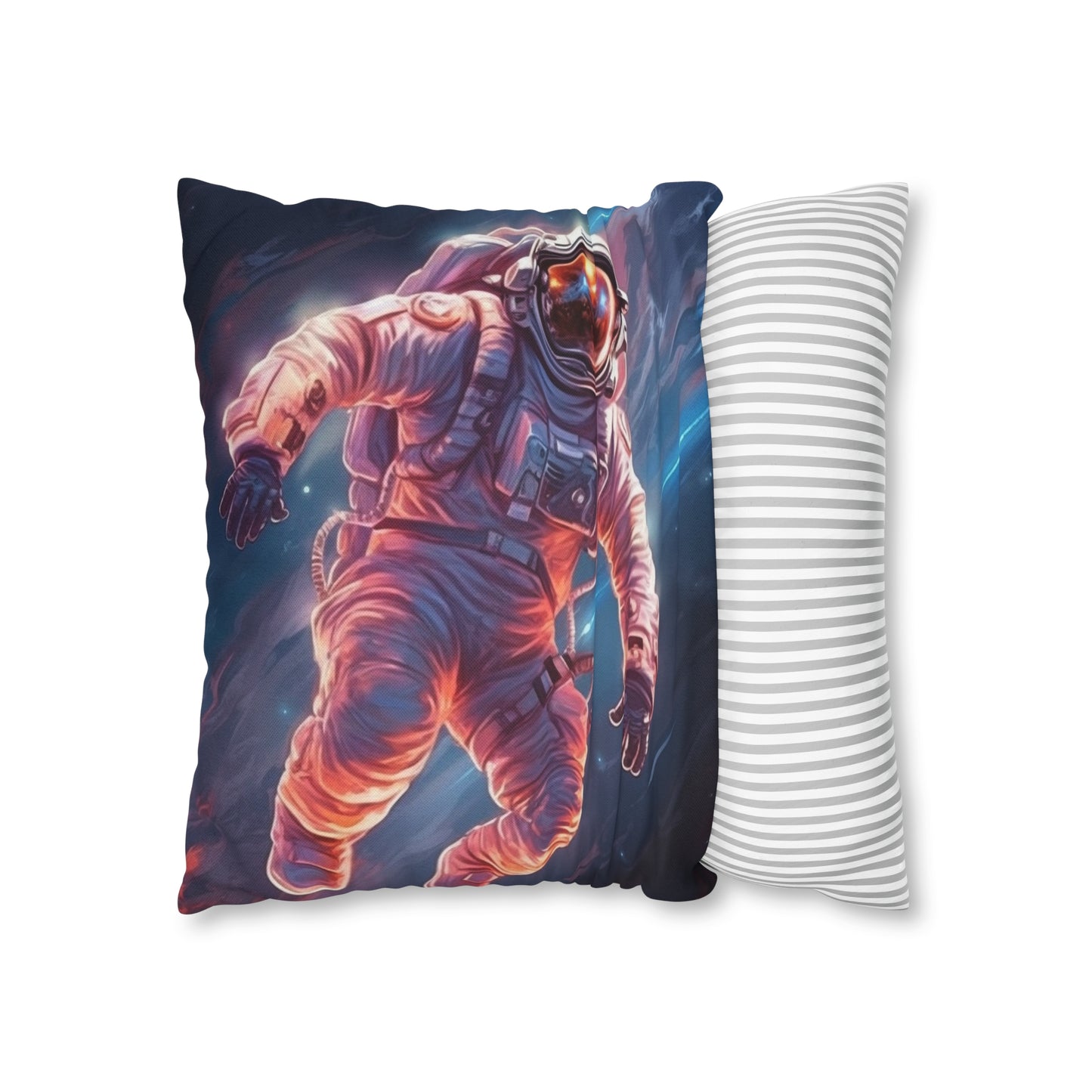 Astronaut Outer Space - Galaxy Starfield Art Spun Polyester Square Pillow Case