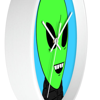 Green Apple Chipped tooth Visitor Smiling Wall clock