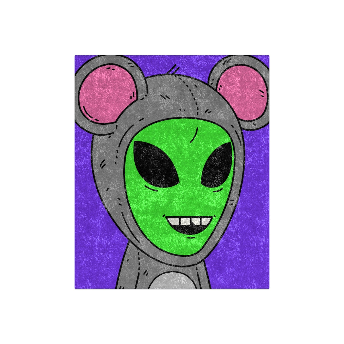 The Visitor Mouse Alien Character Crushed Velvet Blanket