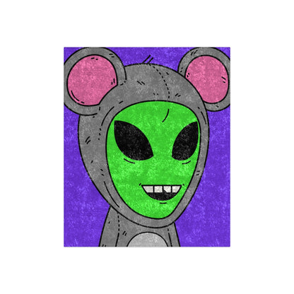 The Visitor Mouse Alien Character Crushed Velvet Blanket