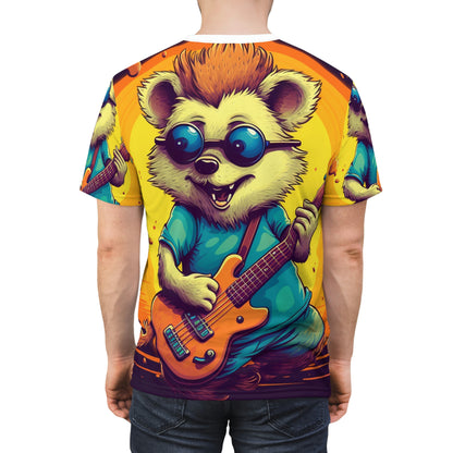 Hedgehog Furry Cute Guitar Music Graphic Unisex Cut & Sew Tee (AOP)