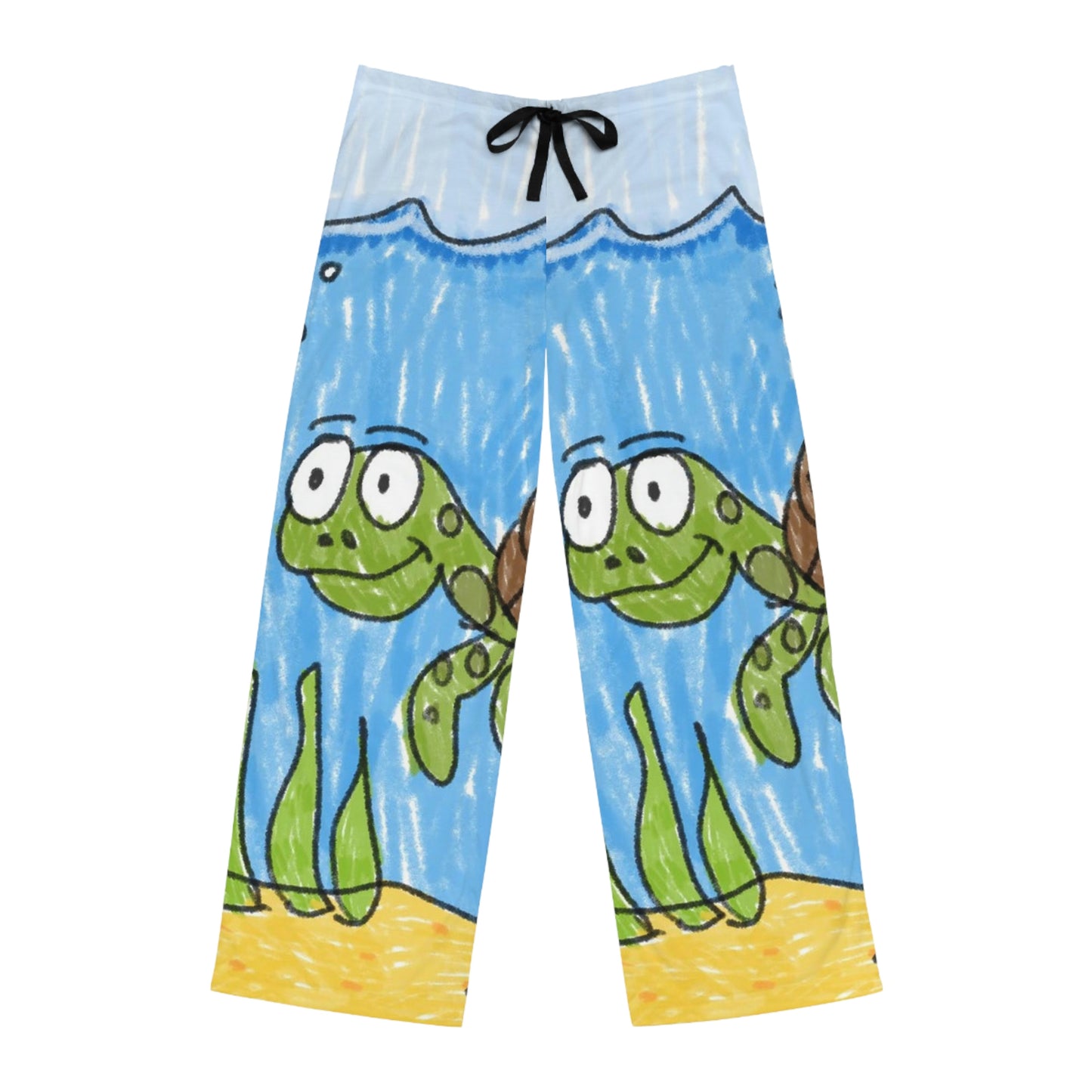 Sea Turtle Beach Sand Ocean Men's Pajama Pants (AOP)