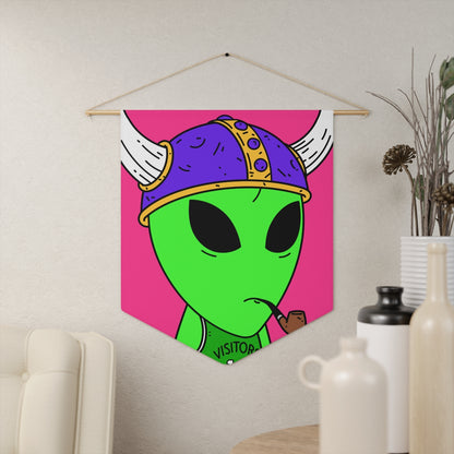 Green Visi Jersey Purple Viking Helmet Pipe Alien Visitor Pennant